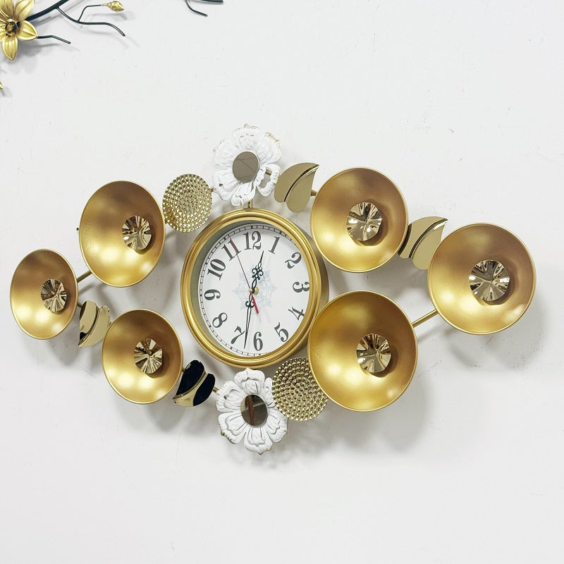 Elegant Decorative Wall Clock with Floral Accents Stornfield