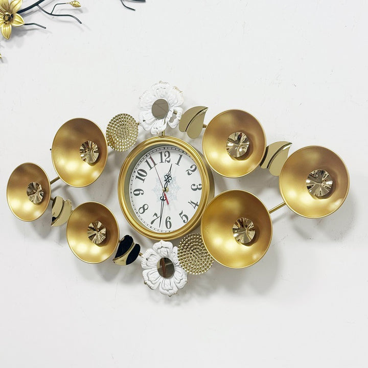 Elegant Decorative Wall Clock with Floral Accents Stornfield