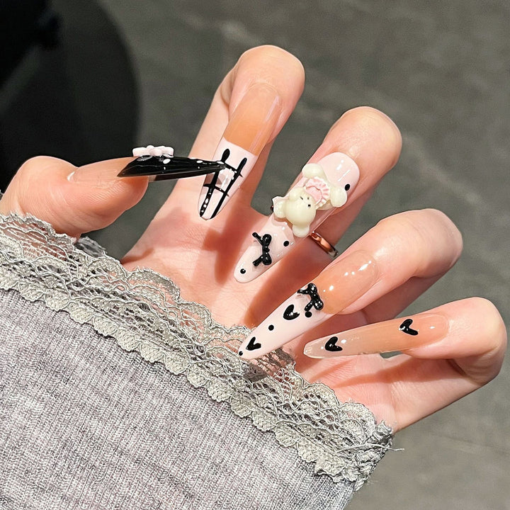 Creative 3D Character-Themed Press-On Nail Art Stornfield