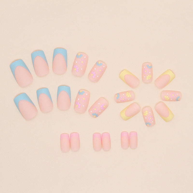 Floral Embellished Acrylic Nail Tips Stornfield