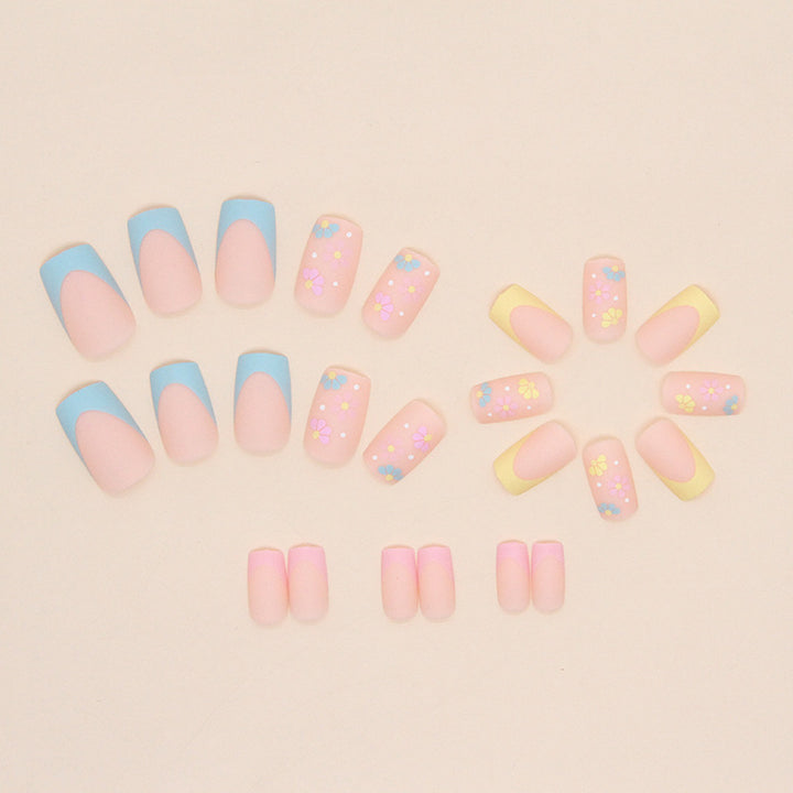 Floral Embellished Acrylic Nail Tips Stornfield