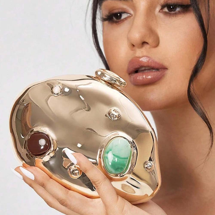 Sculptural Metallic Acrylic Clutch