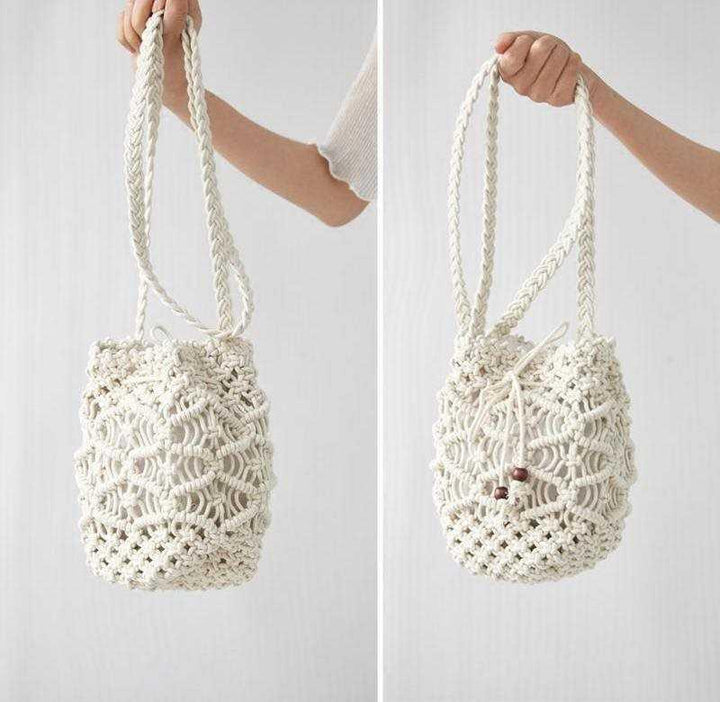Macrame Messenger Bag with Decorative Pattern Stornfield