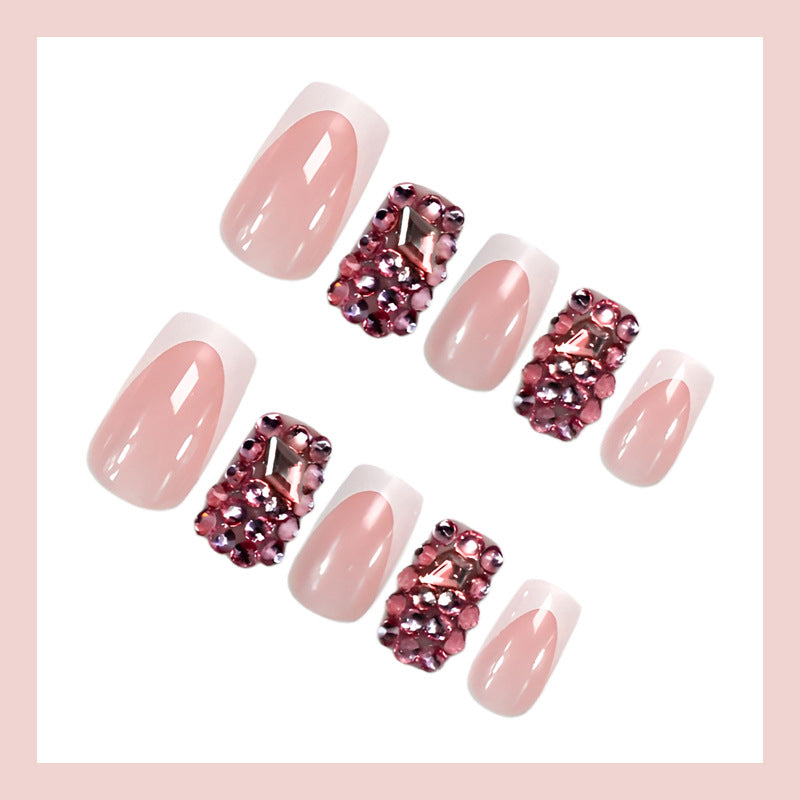 Artificial nail set with glamorous rhinestone decorations Stornfield