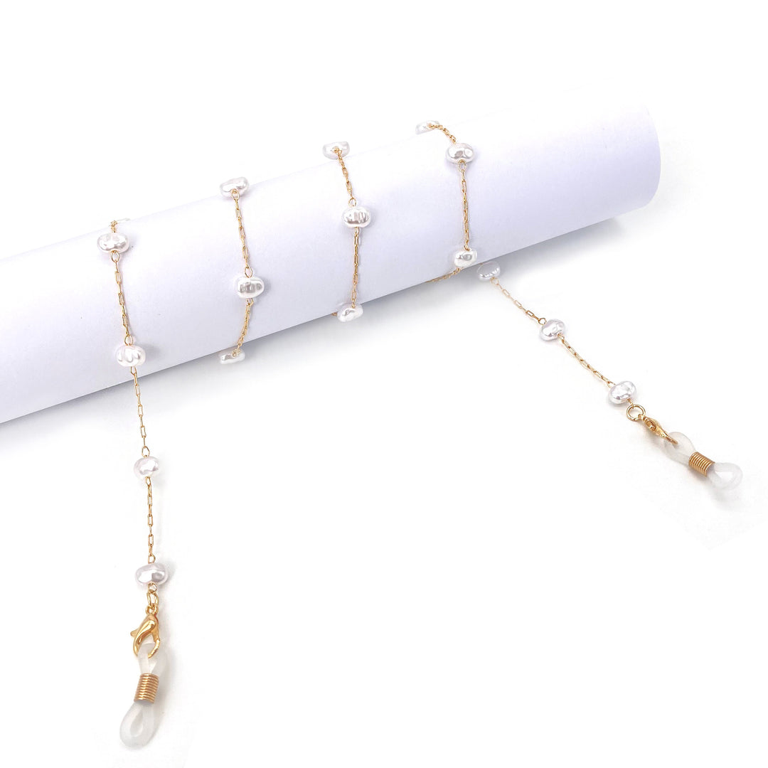 Pearl-Embellished Eyewear Chain Stornfield
