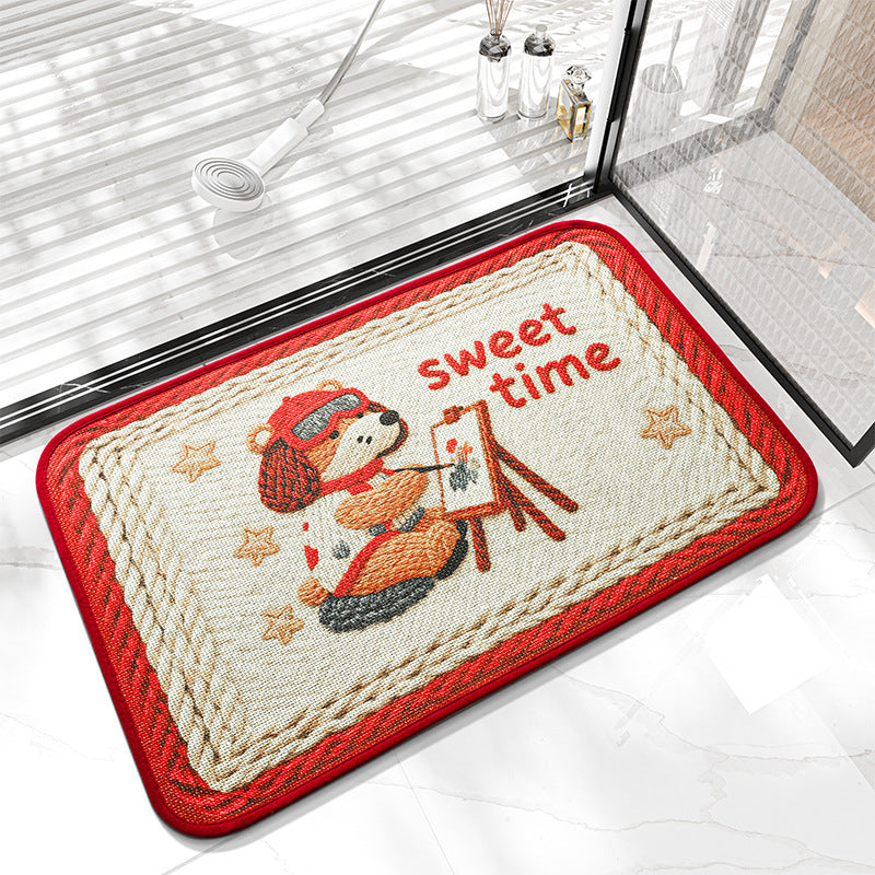Cute Bunny-Themed Welcome Mat