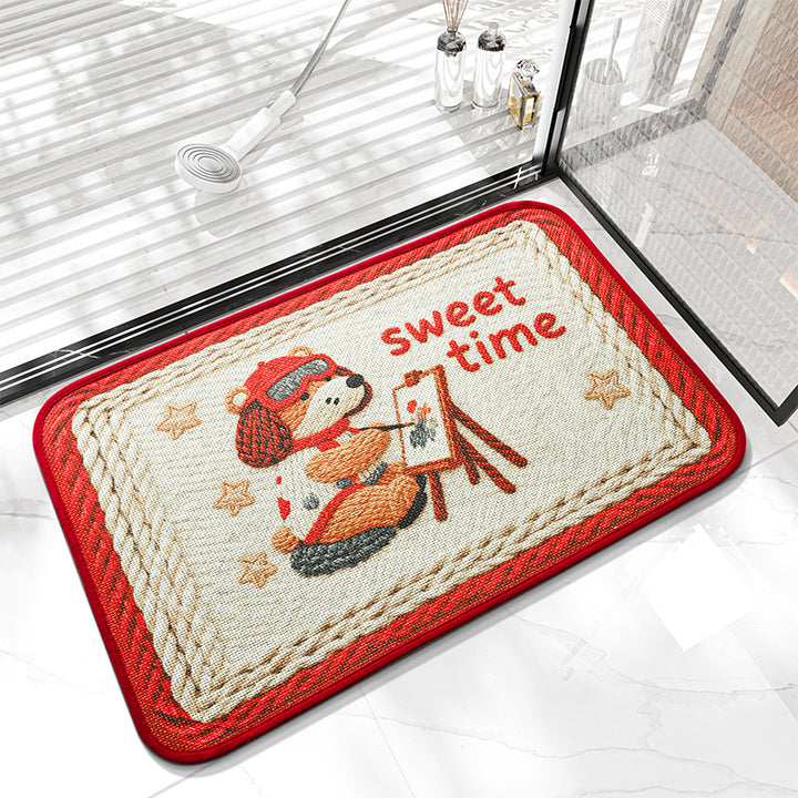 Cute Bunny-Themed Welcome Mat