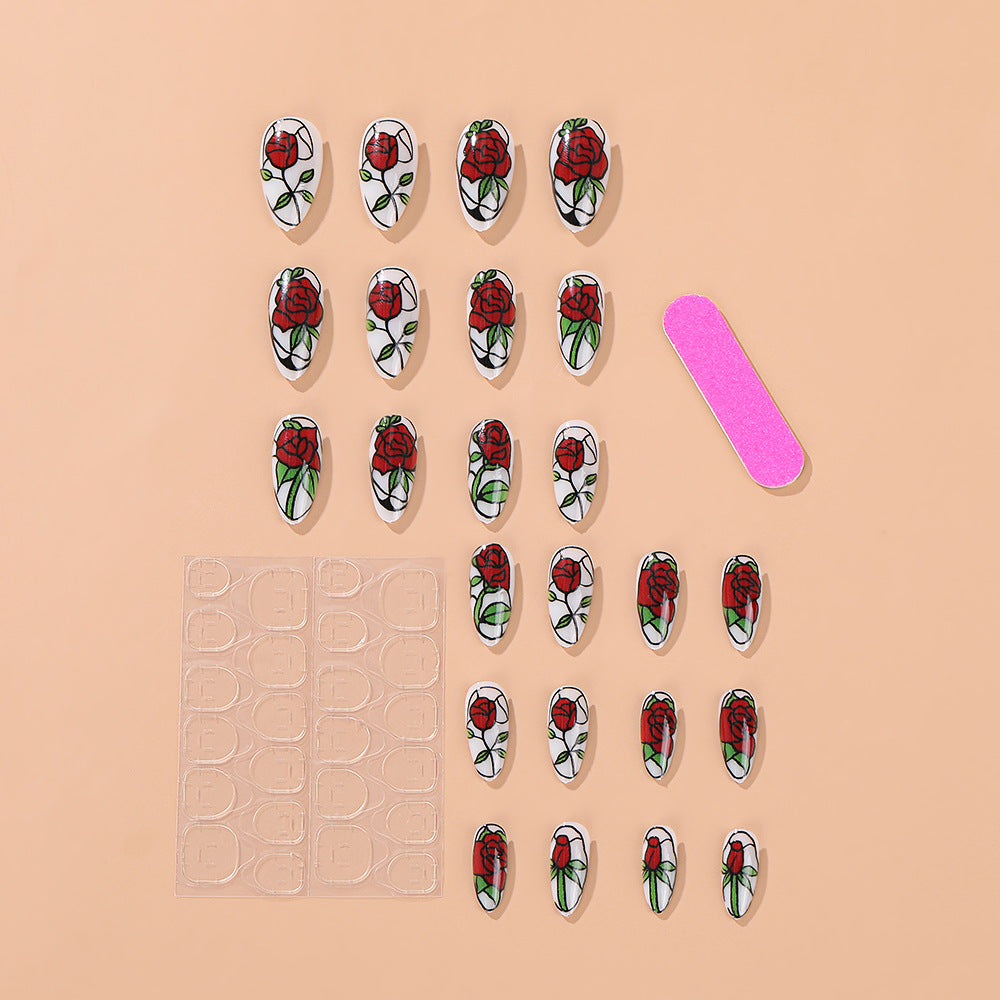 Elegantly designed artificial nails with floral pattern Stornfield