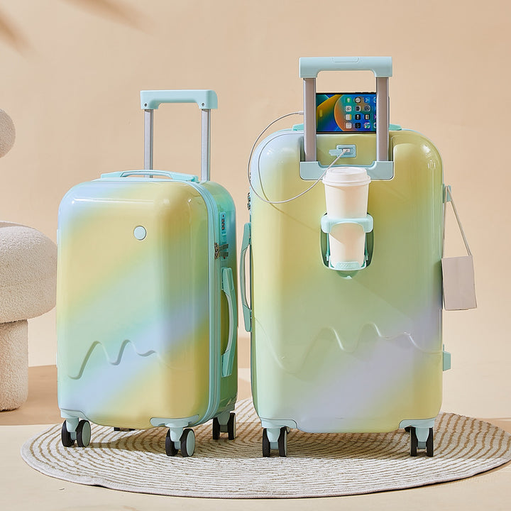 Unisex Functional Hardshell Carry-On Suitcase with Drink Holder Stornfield