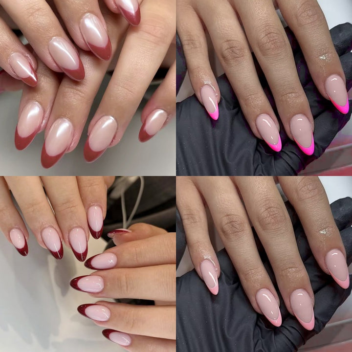 Elegant French Tip Press-On Nail Set Stornfield