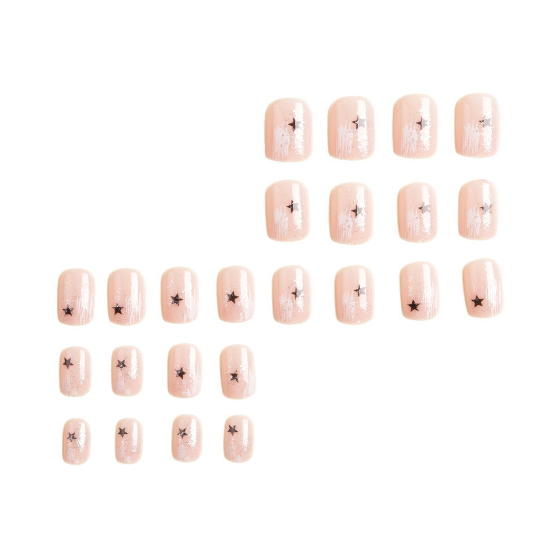 Artistic Star-Embellished Press-On Nails Stornfield