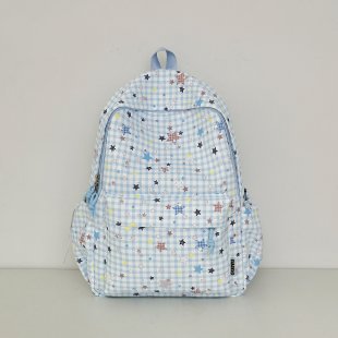 Stylish Checked Star-Patterned Backpack Stornfield