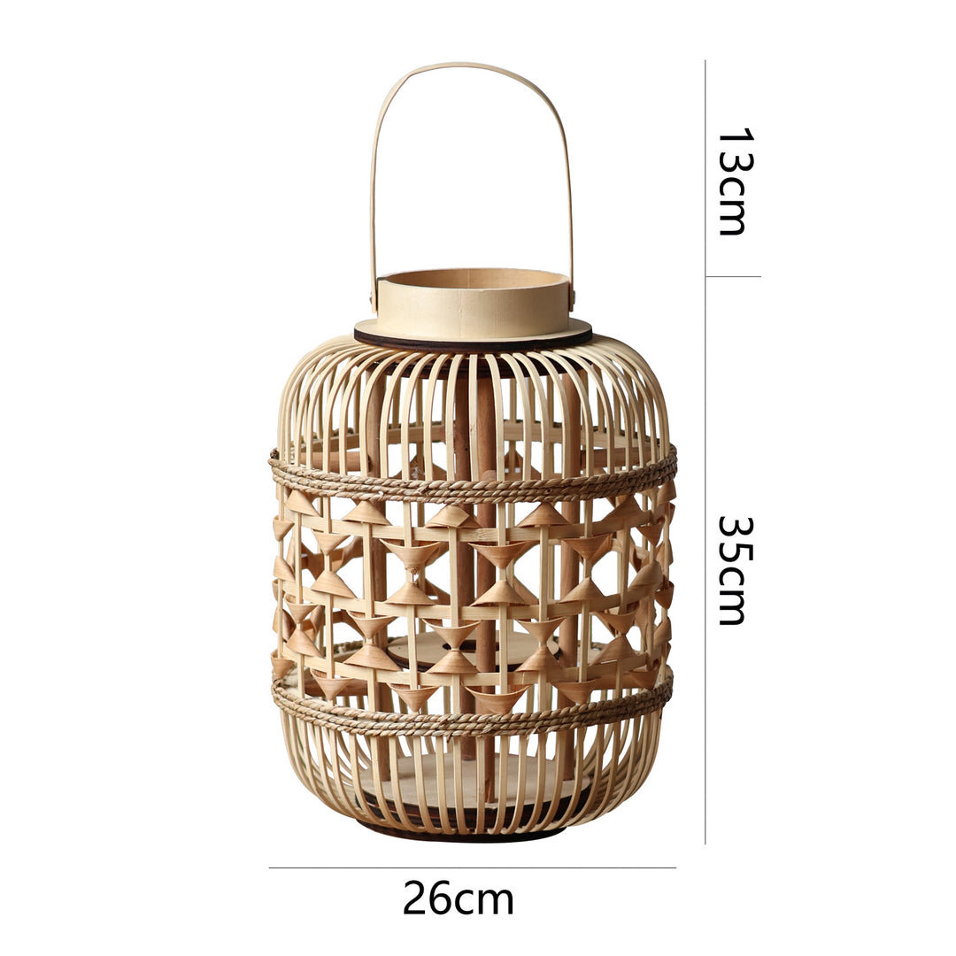 Decorative Lantern made of woven bamboo Stornfield