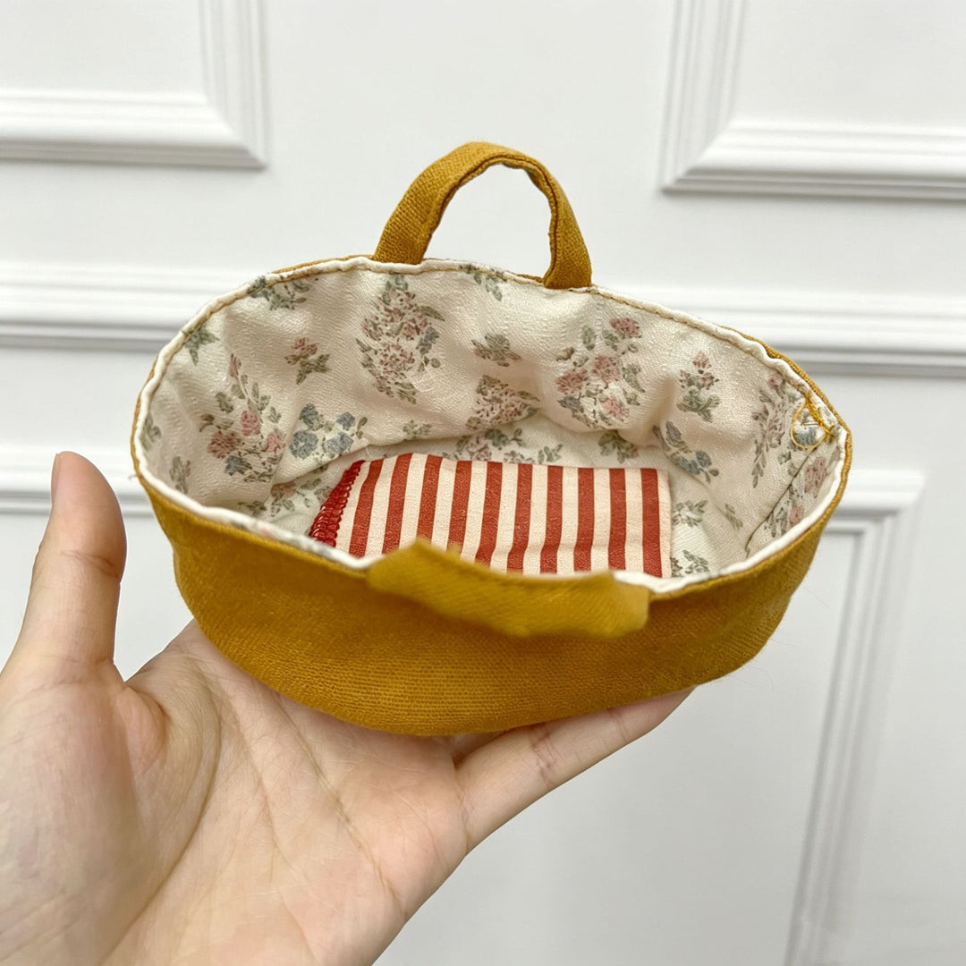 Miniature Linen Mouse Comforter Plush Keyring