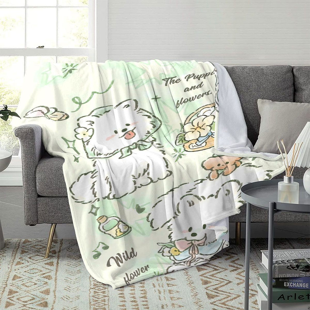 Cute Animal-Themed Fleece Blanket