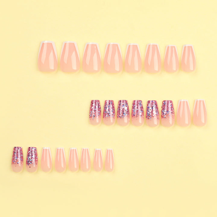 Glamorous glitter nails with elegant French tip design Stornfield