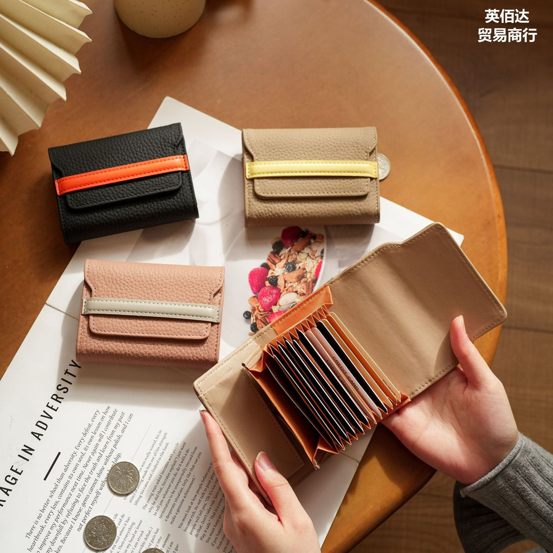 Textured Leather Cardholder Wallet