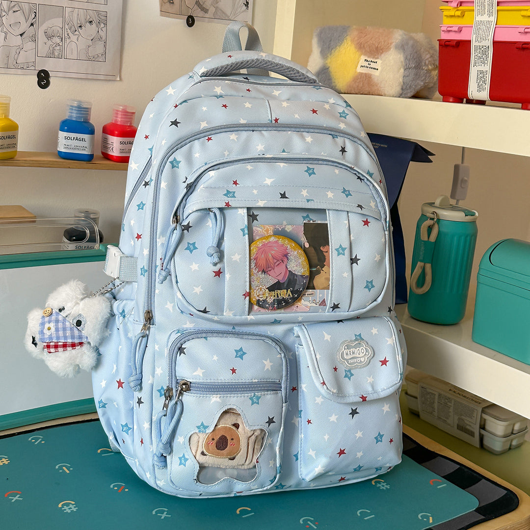 Star-Printed Casual School Backpack Stornfield
