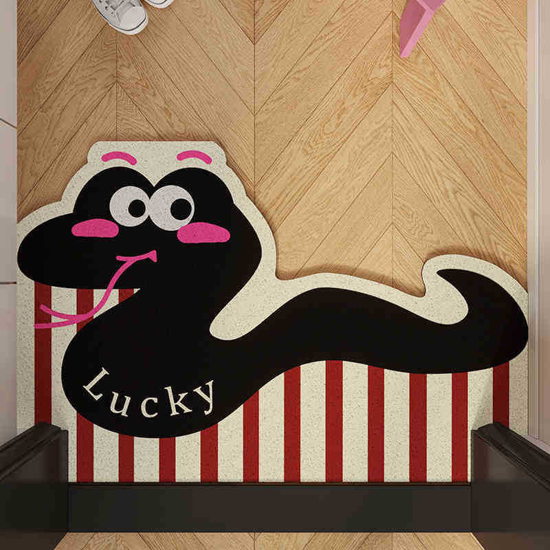 Cartoon Snake-Themed Welcome Mat