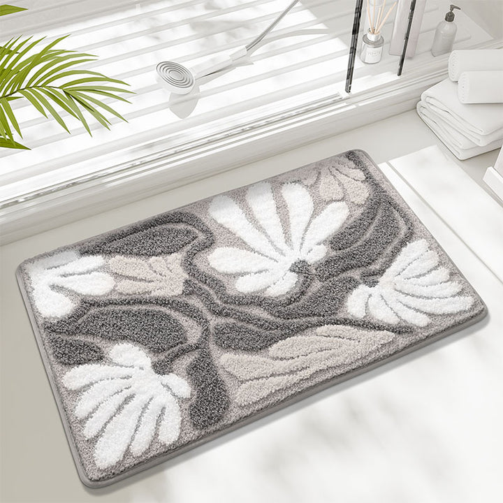 Artistic Floral Design Bath Mat