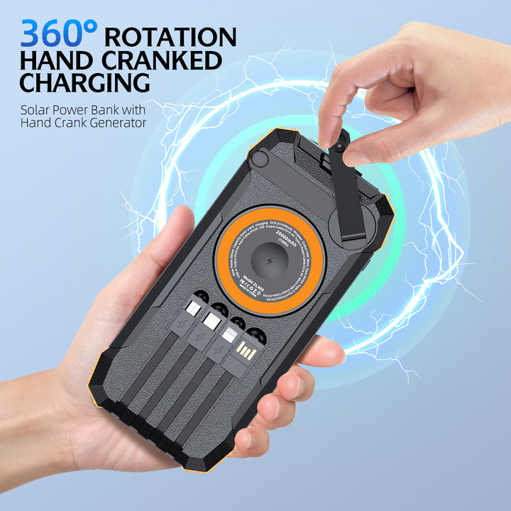 Outdoor Powerbank with solar charging function and integrated LED lamp Stornfield