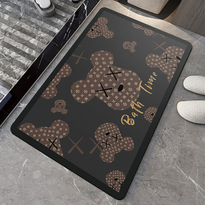 Playful Illustrated Bathroom Mat
