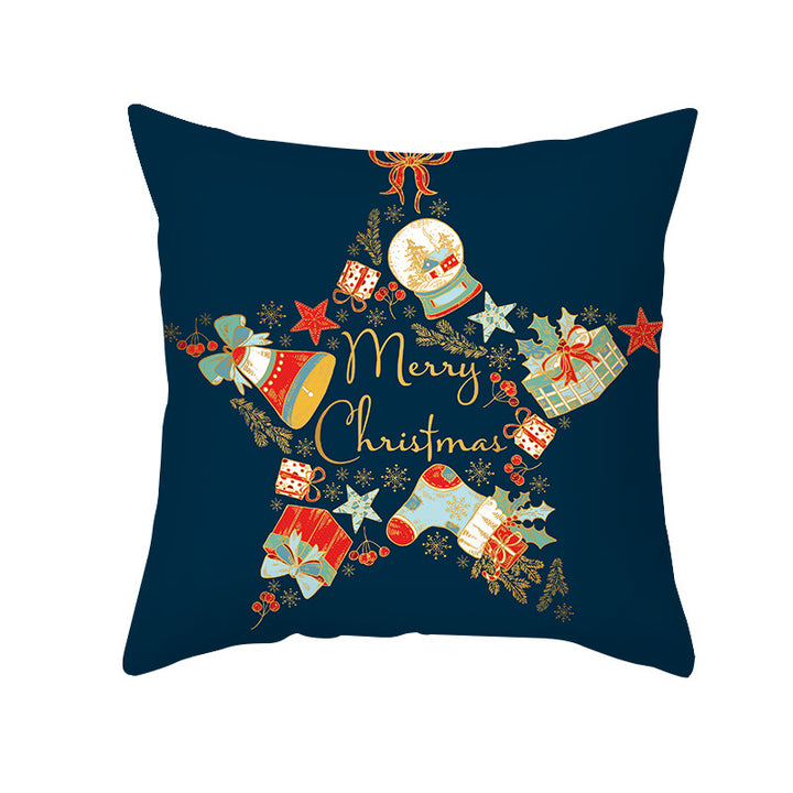 Decorative Holiday Throw Pillow Cover with Festive Ornament Print