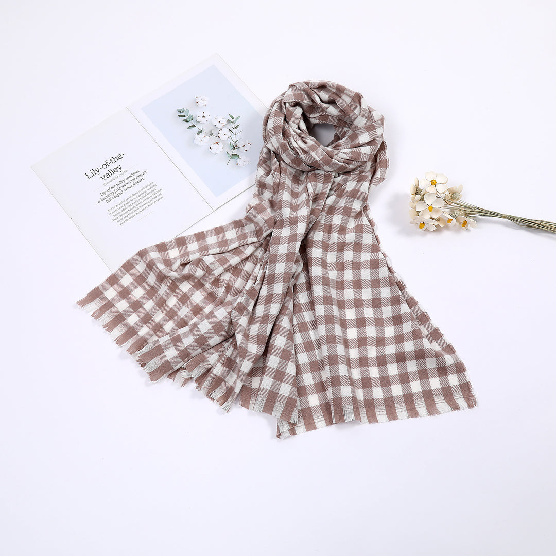 Ladies comfortable check scarf Stornfield