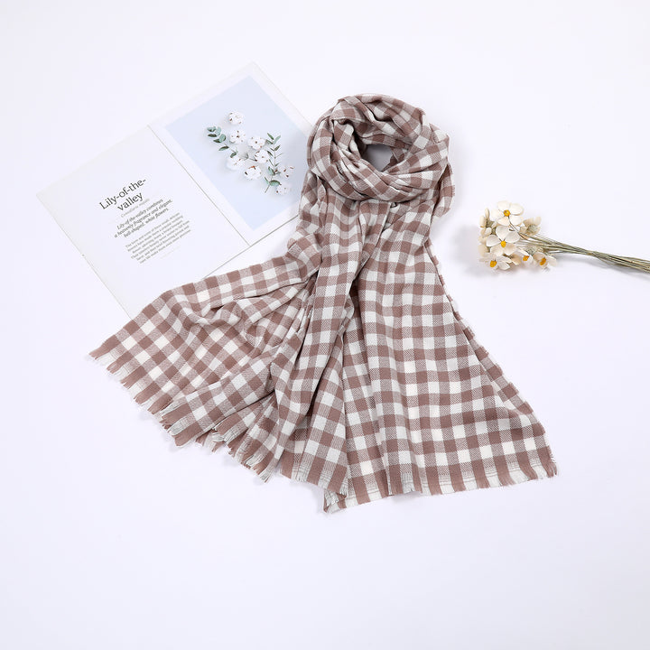 Ladies comfortable check scarf Stornfield