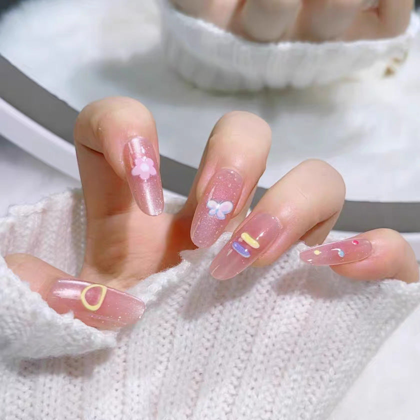 Artistic Floral Design Press-On Nail Set Stornfield