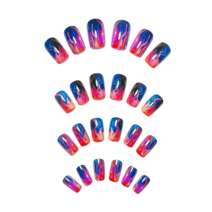 Creative Gel Nails with Luminous Wave Pattern Stornfield