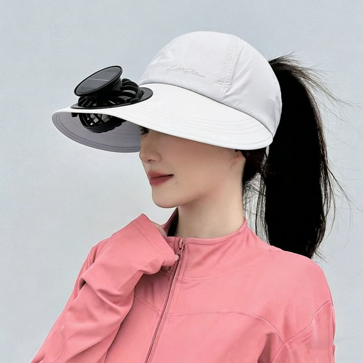 solar-powered mesh baseball cap with removable front fan Stornfield