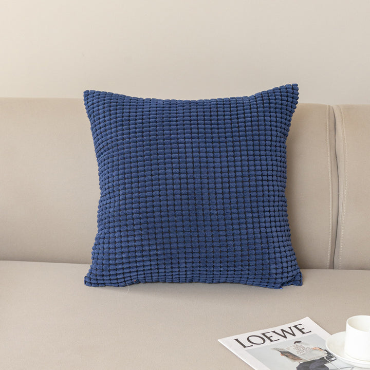 Plush Waffle-Texture Square Throw Pillow Cushion