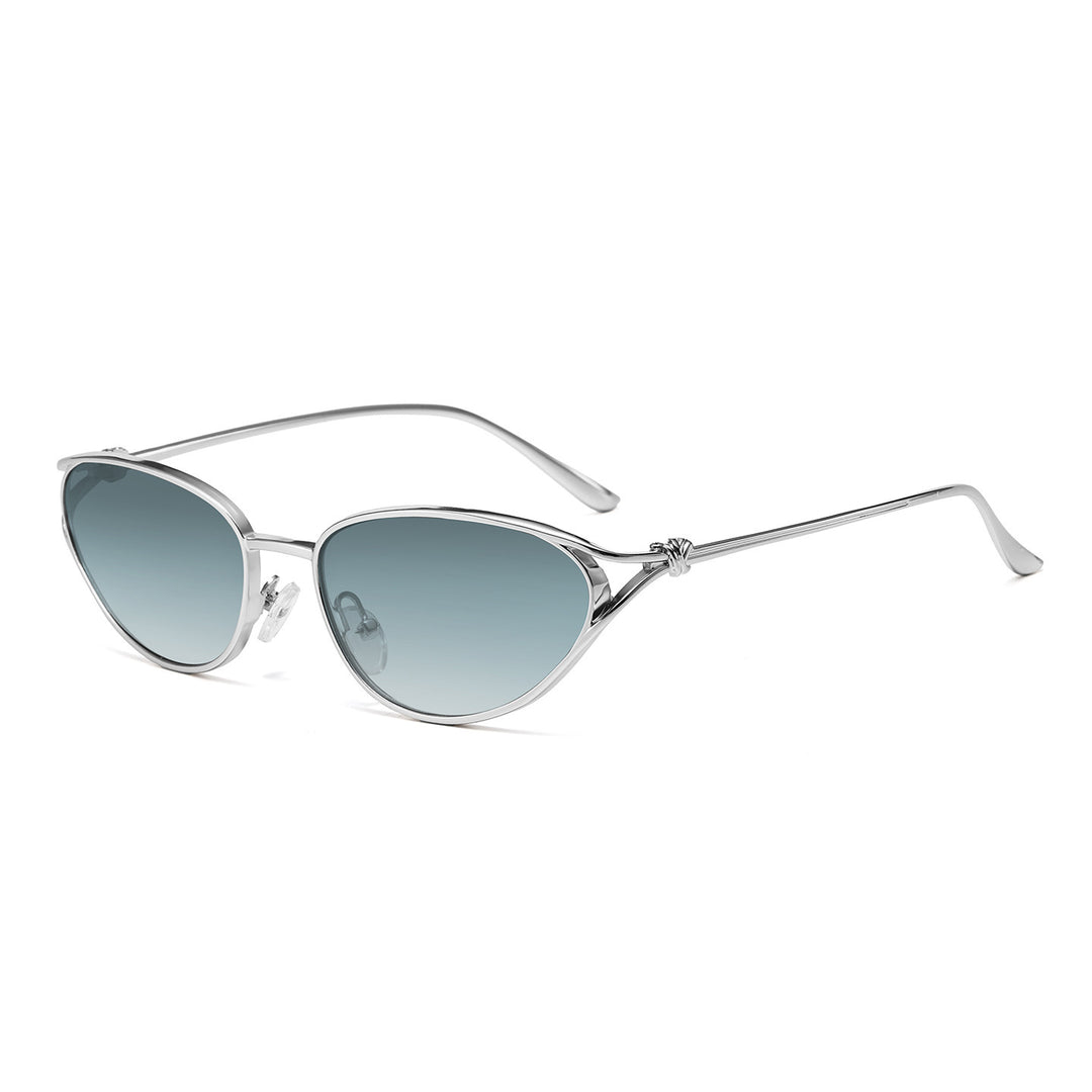 Cat-Eye Sunglasses with Elegant Metallic Accents Stornfield