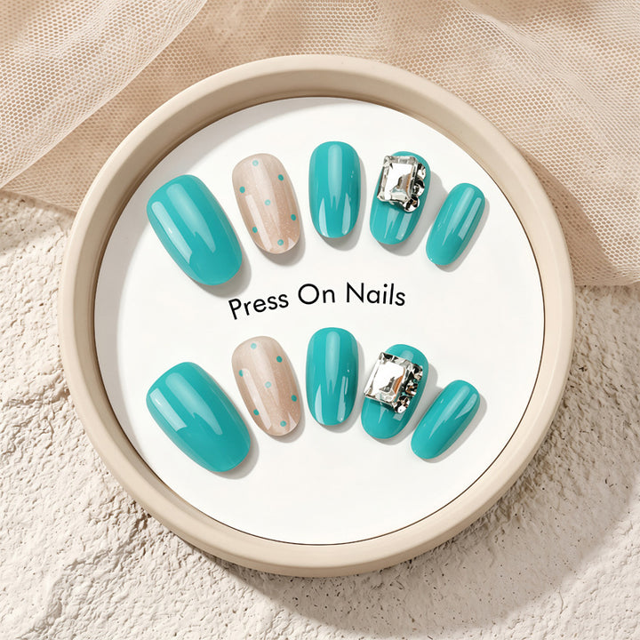 Decorative Press-On Nail Set with Star and Bow Designs Stornfield