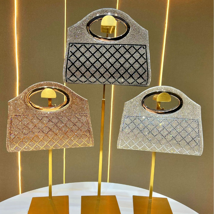 Rhinestone-Studded Evening Tote