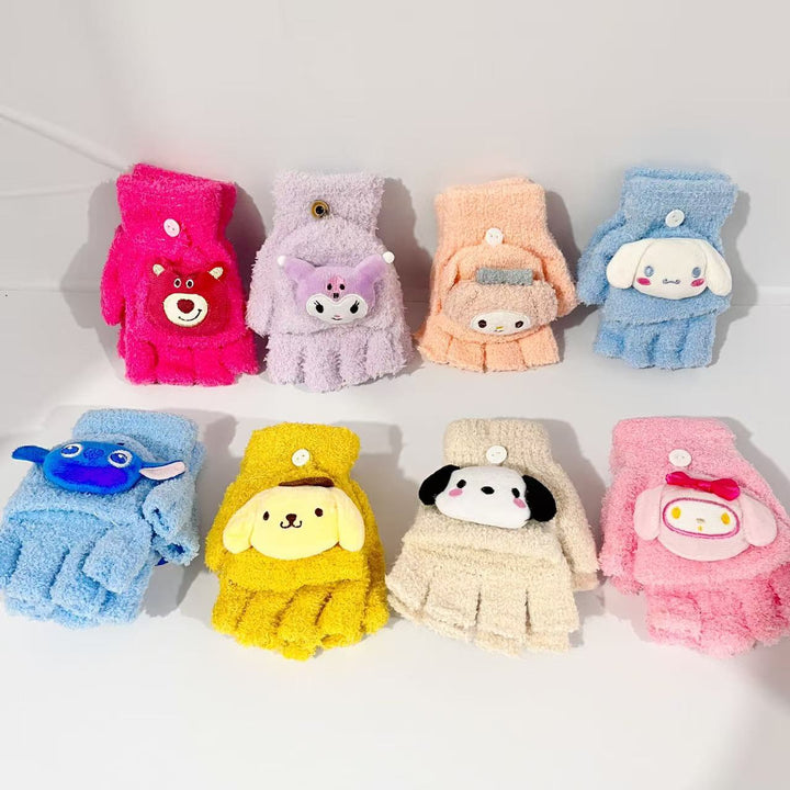 Children's Playful Bear-Themed Fingerless Gloves Stornfield