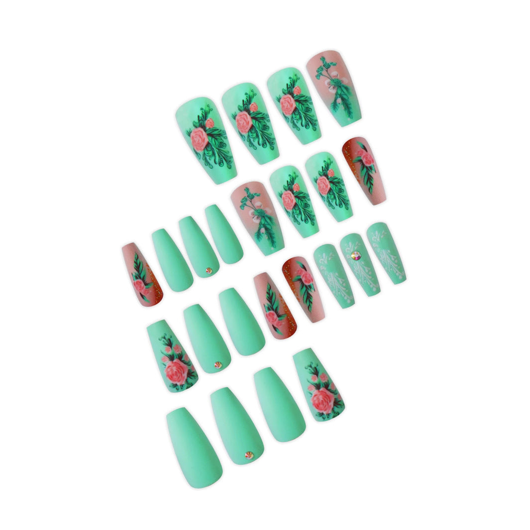 Floral Embellished Press-On Nail Set Stornfield