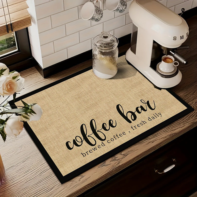Coffee-Themed Kitchen Mat