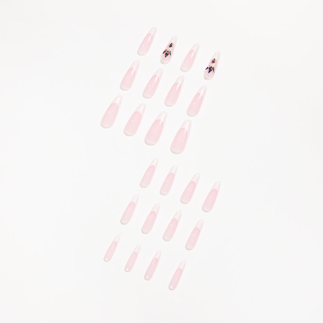 Premium Nail Extensions with Elegant Designs and Glitter Accents Stornfield