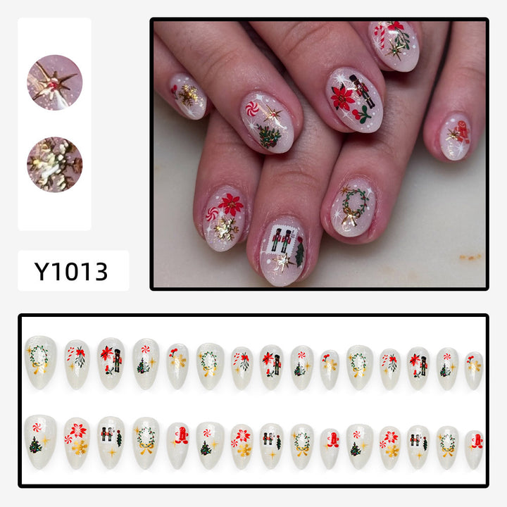 Elegant artificial nails with festive Christmas motifs Stornfield
