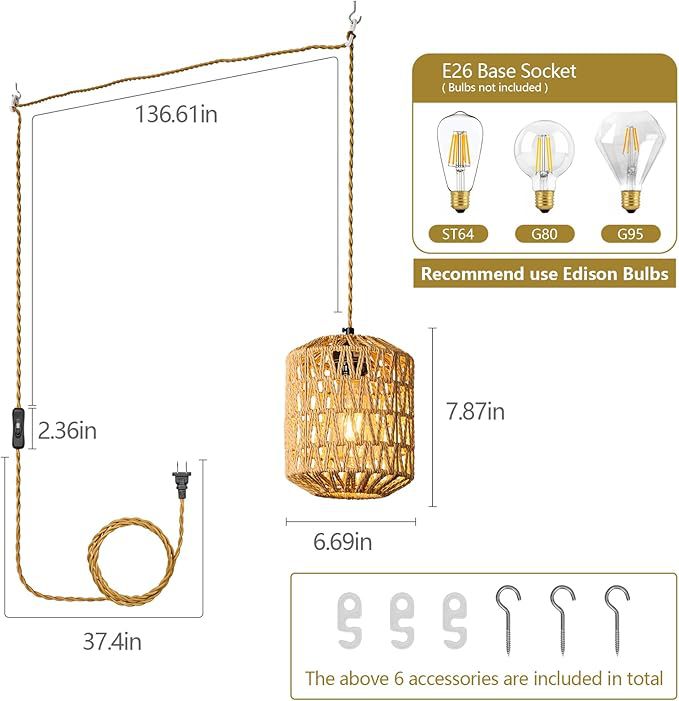 Woven Pendant Light Fixture