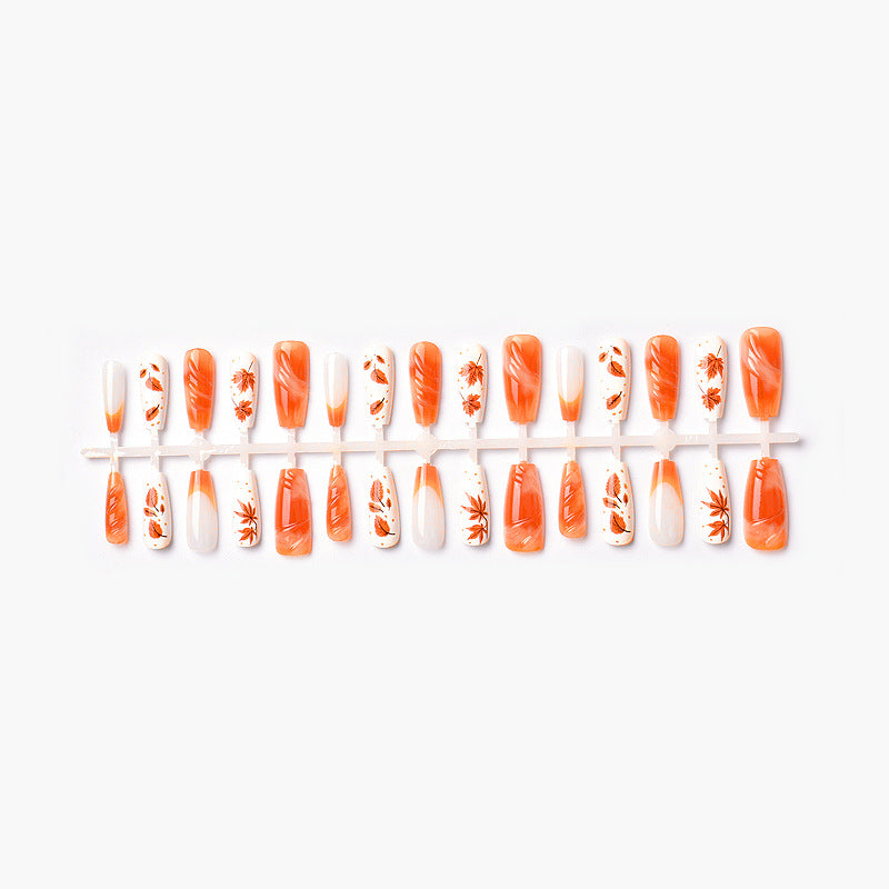 Autumn-Themed Artistic Press-On Nail Set Stornfield