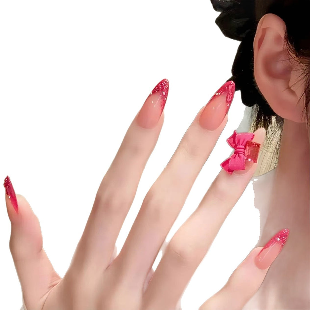 Elegant Stiletto Nail Extensions with Rhinestone  Accents