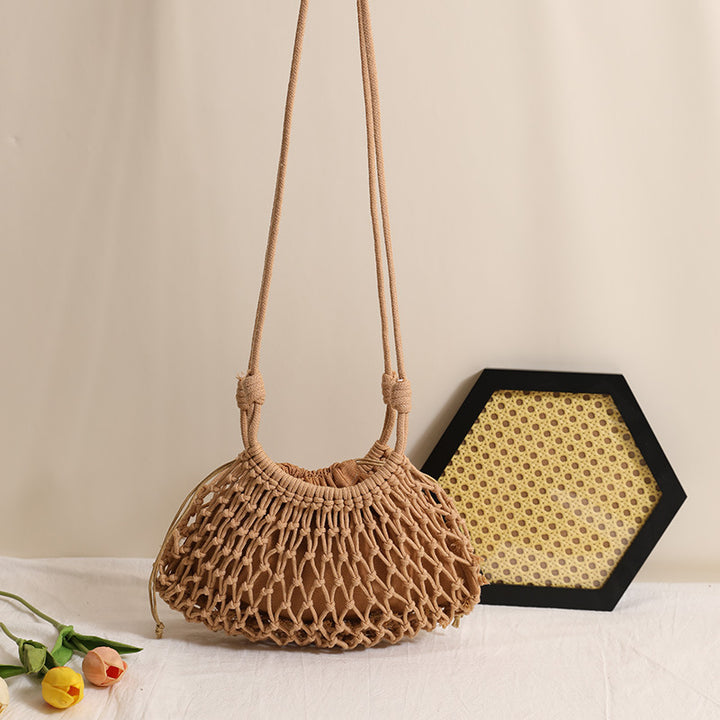 Fine macrame crossbody bag with reinforced carrying strap Stornfield