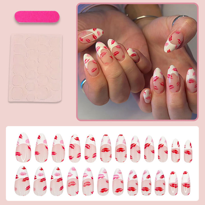 Nail art set with seductive lip design Stornfield