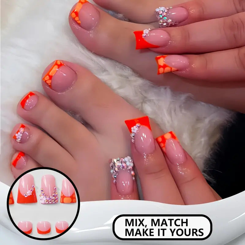 Artistic Floral-Inspired Press-On Nail Set Stornfield