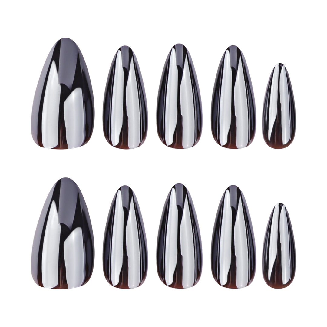 Elegant stiletto nails with reflective finish Stornfield