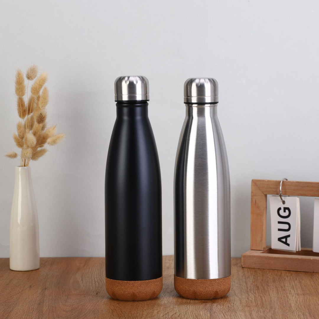 Ladies stylish stainless steel insulated bottle with cork bottom Stornfield