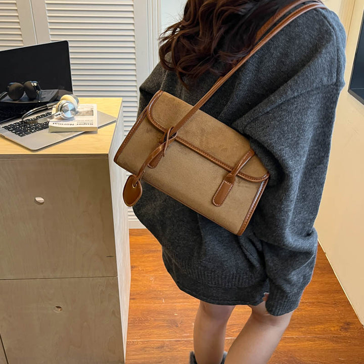 Suede Handheld Satchel